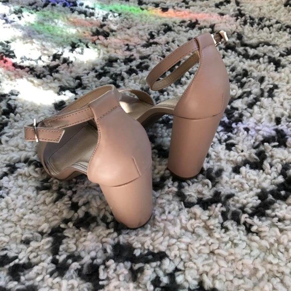 Nude Chunky Heels - Picture 3 of 5